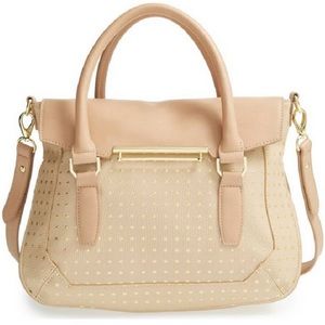 Nicole Miller Blush Pink Rose Gold Satchel Purse